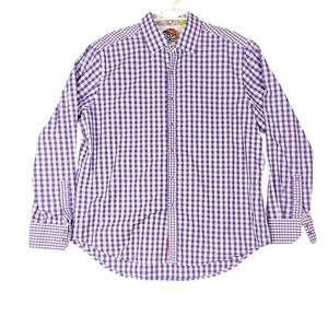 Robert Graham Classic Fit 2XL Purple Checkered Long Sleeve Button Up‎ Shirt